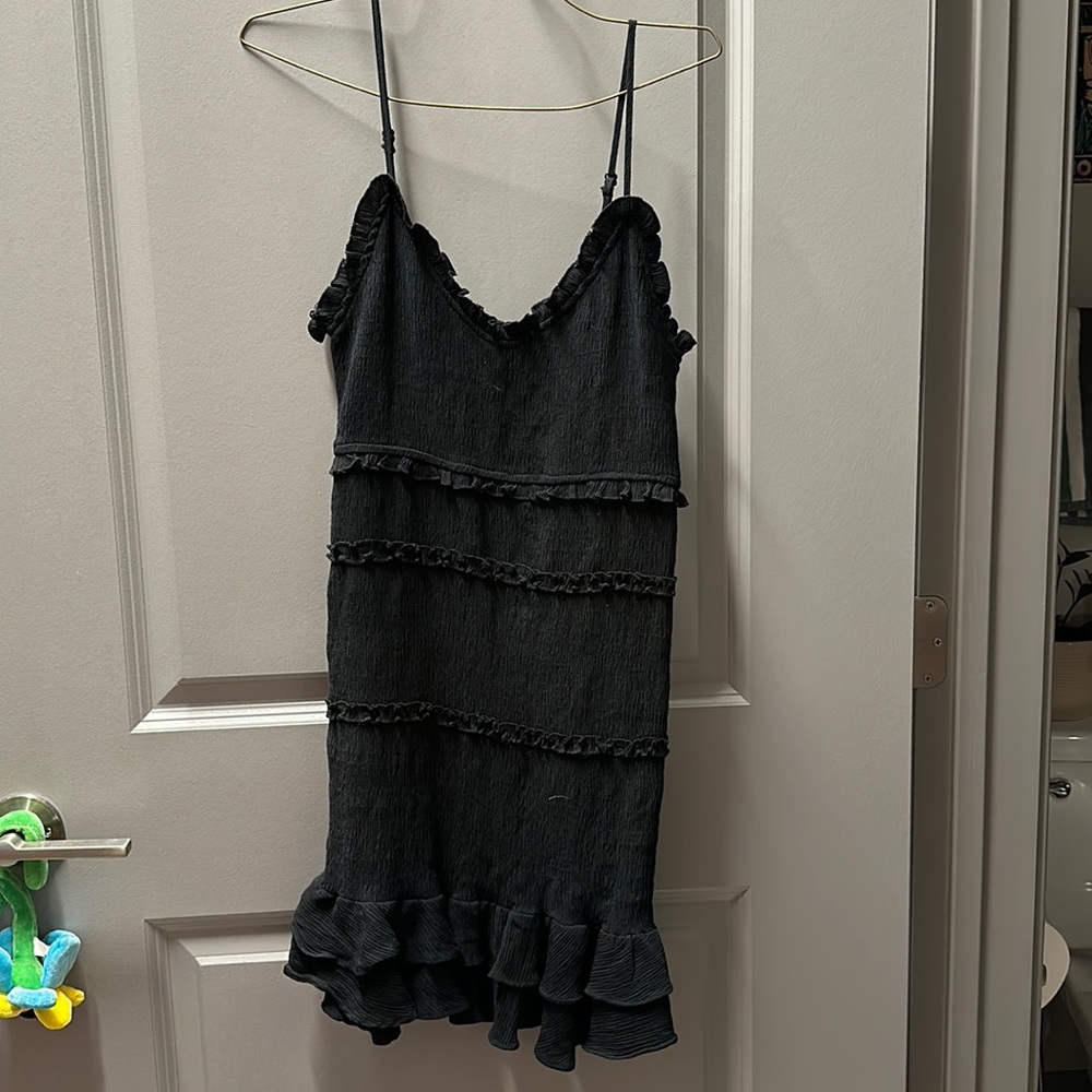 Papermoon LBD with fun ruffles! Spaghetti straps. Mid thigh to mini dress.